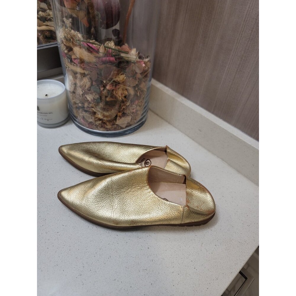 Vision Quest Babos Gold Babouche Mules Loafers (US 8) - Picture 2 of 6